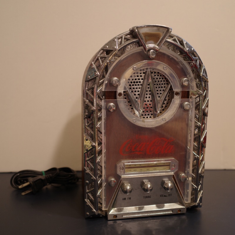 可口可樂 亮燈復古造型收音機 老件 絕版品