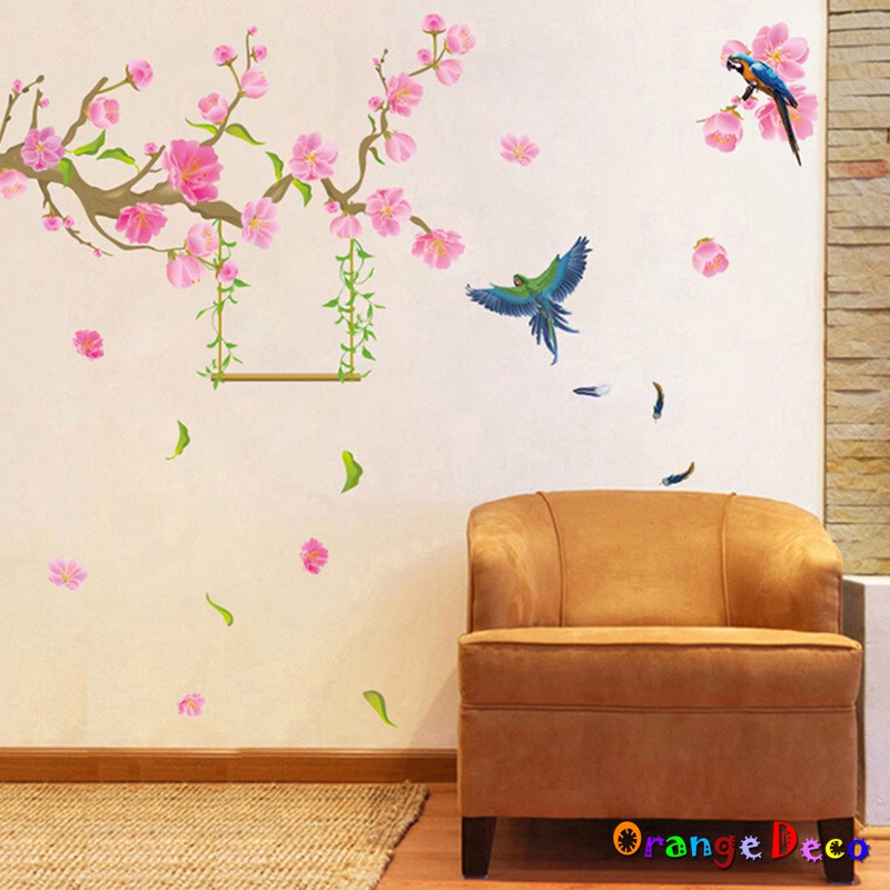 【橘果設計】桃花下 壁貼 牆貼 壁紙 DIY組合裝飾佈置