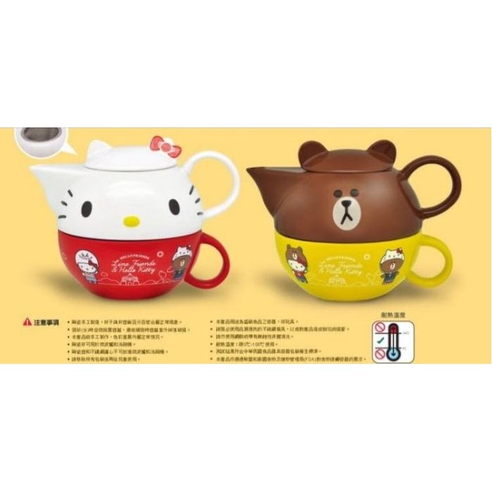 7-11 Hello Kitty X LINE熊大 下午茶杯壺組 午茶組 茶壺組 限量版 現貨