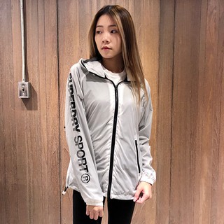 美國百分百【全新真品】Superdry 極度乾燥 連帽外套 防風 輕量 夾克 白色 女款 S號 AW30