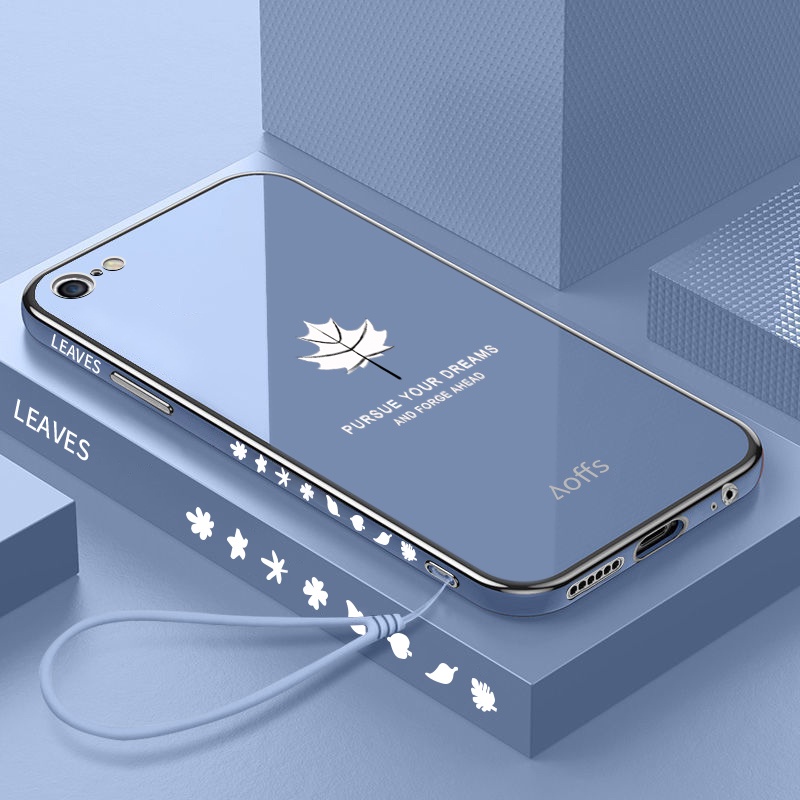 適用iphone6 6s 7 8 6splu 7plus 8plus SE 2020手機殼電鍍側邊楓葉矽膠保護套