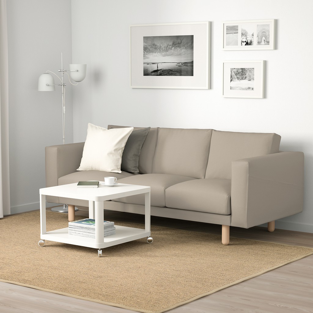 絕版品/北歐工業LOFT風格經典IKEA宜家NORSBORG三人座沙發/米/213x88x85/二手八成新/特$9800