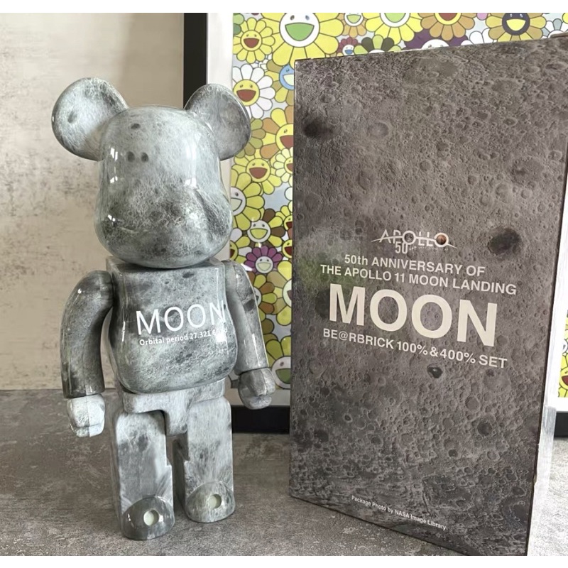 公仔迷妹 bearbrick400%月球火星地球暴力熊NASA聯名積木熊阿波羅擺件禮物