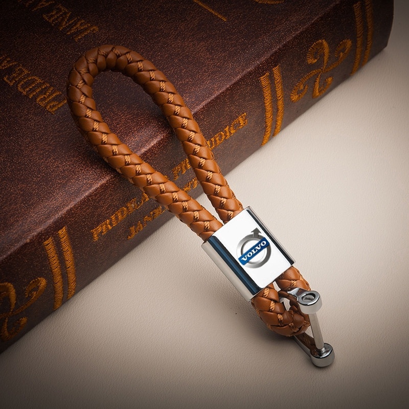 富豪 Volvo 商務編織繩鑰匙扣汽車摩托車標誌鑰匙吊飾