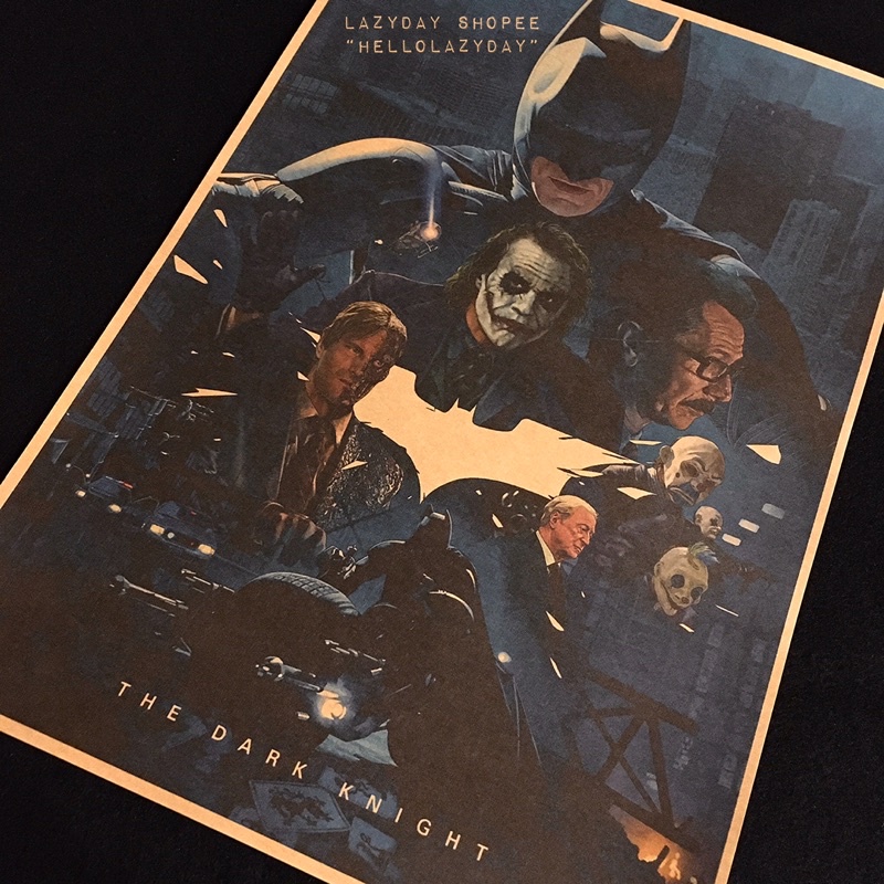 任選自己搭配買5張送2張《LAZYDAY VINTAGE SHOP》黑暗騎士蝙蝠俠小丑諾蘭經典懷舊電影海報牛皮紙裝飾佈置