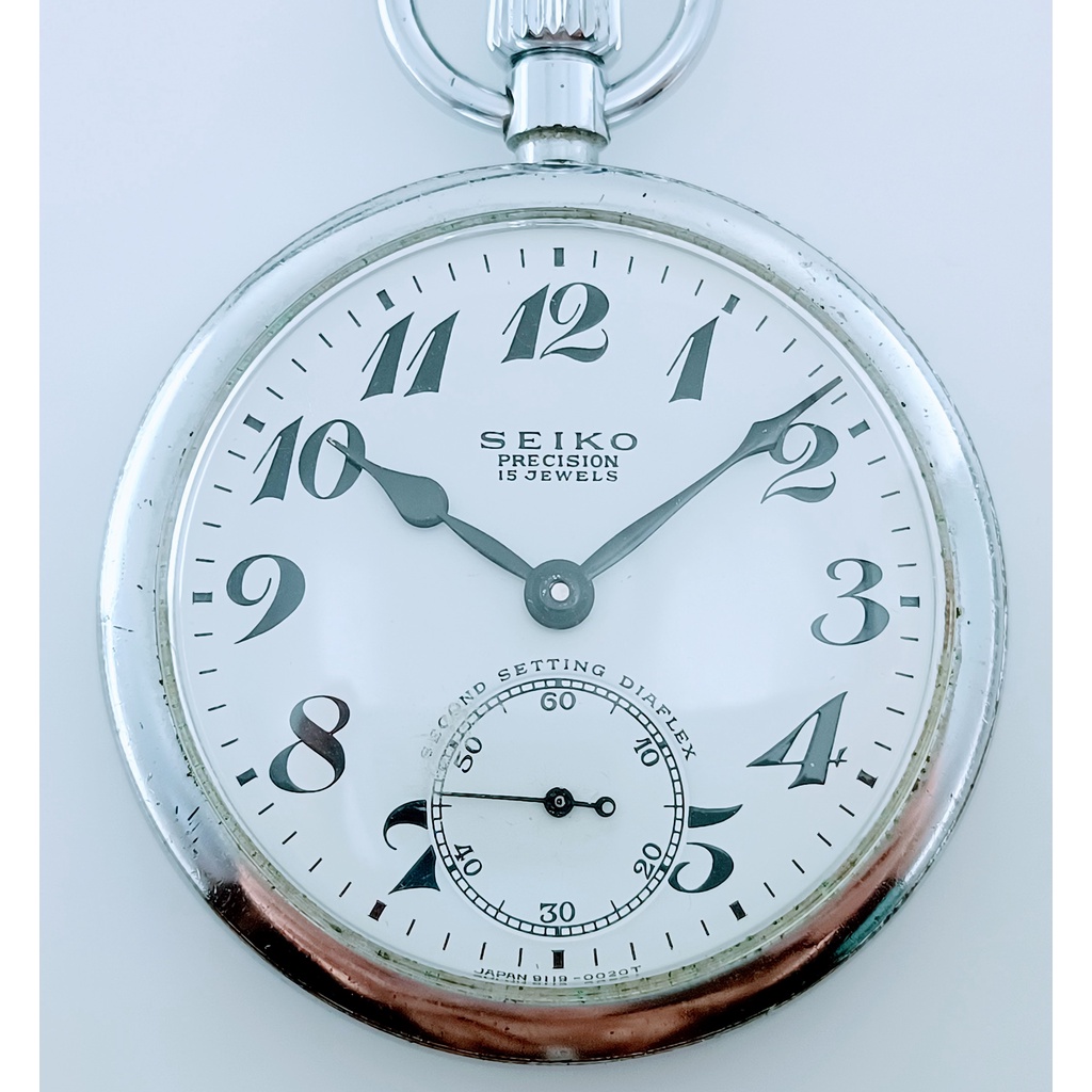 SEIKO 精工 懐錶 機械懷錶 鐵道時計 鐵道懷錶 JR懷錶 15石 手動上鏈 9119-0020T #2