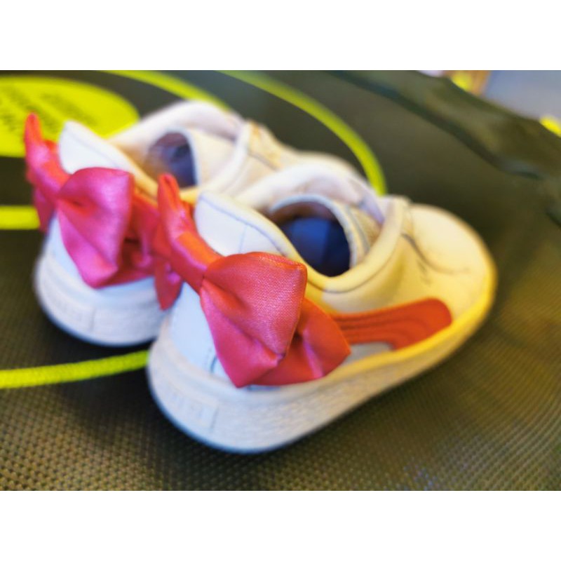 puma 女童鞋 粉色 蝴蝶結 15cm
