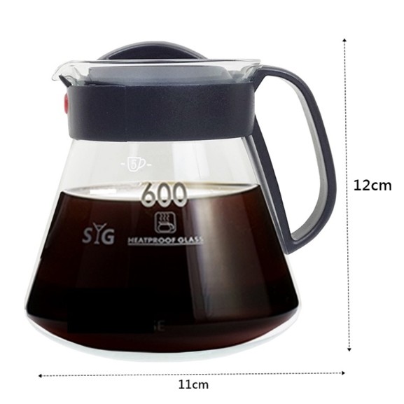 ＃SYG台玻耐熱玻璃咖啡壺600ML(塑膠握把) 沖泡壺 泡茶壺 台玻玻璃壺 茶壺 600CC