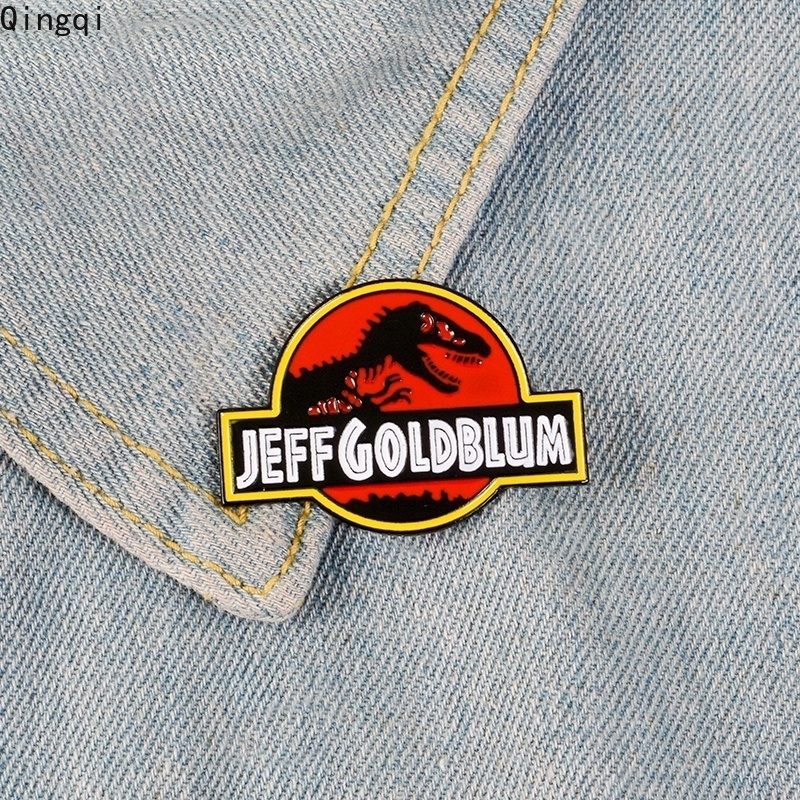侏羅紀世界琺瑯別針 Jeff Goldblum 恐龍徽章胸針翻領別針朋克冒險電影珠寶禮品粉絲