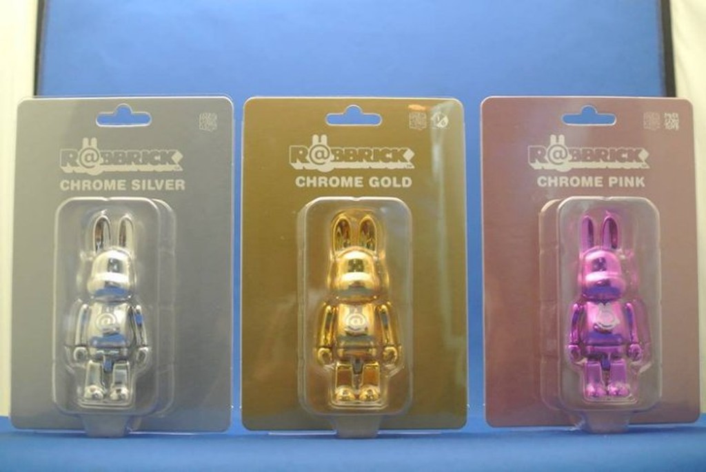 參號倉庫 現貨限定100% R@BBRICK 兔子 電鍍 金 + 粉紅 + 銀 一組3隻 庫柏力克熊 bearbrick