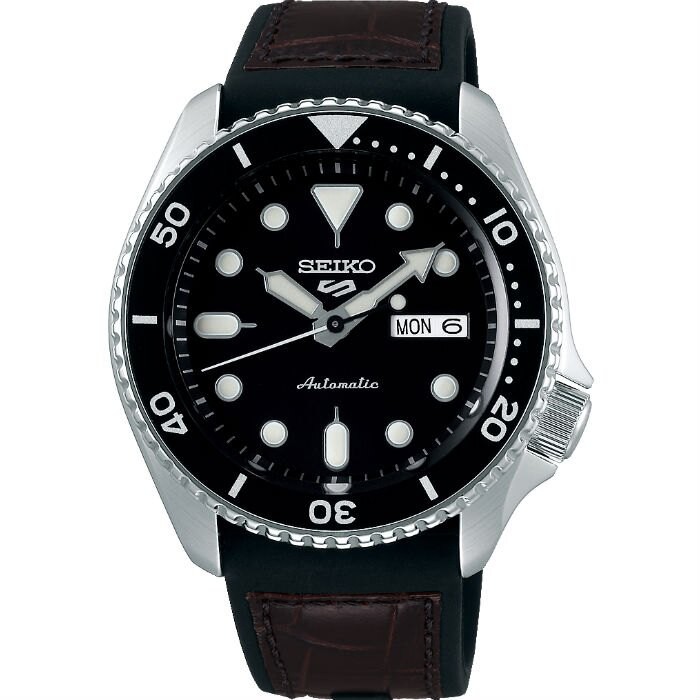 Seiko 精工5號 Sports 系列4R36-07G0C(SRPD55K2) 運動時尚潮流機械腕錶/黑 42.5mm