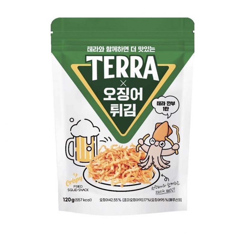 TERRA 炸魷魚餅乾 120g 啤酒下酒菜 韓國零食 油炸食品 油炸餅乾