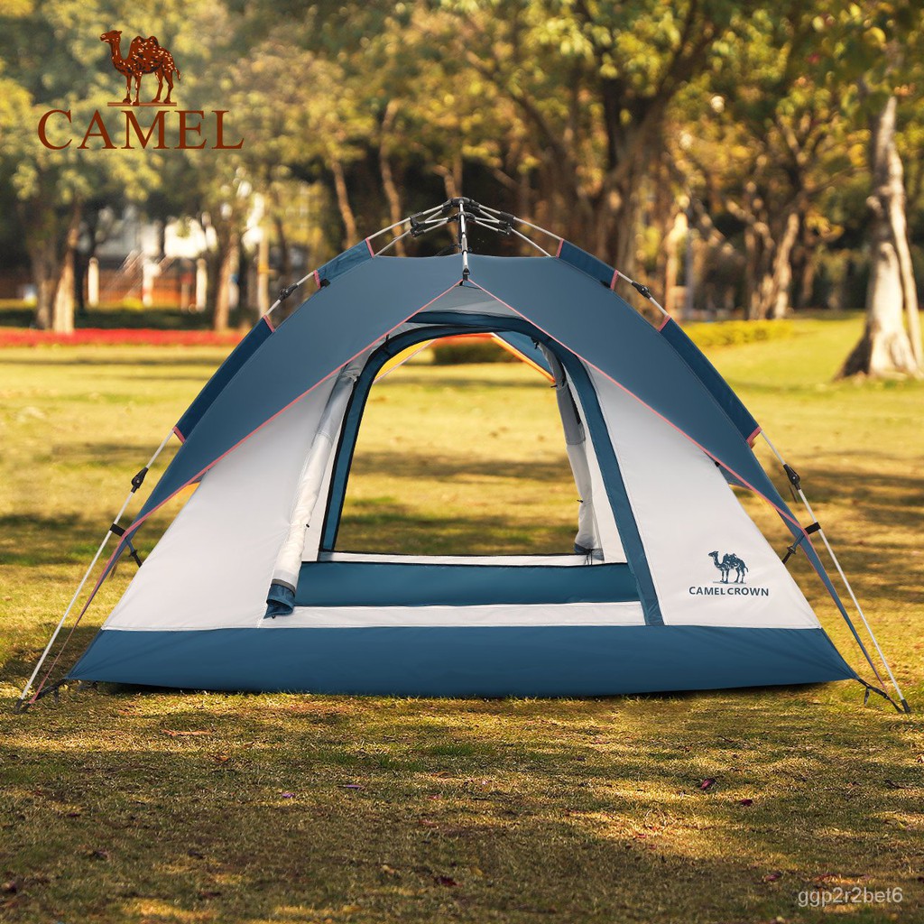 🔥新品上市免運🔥駱駝戶外液壓帳篷加厚2人3-4雙人全自動野營野外野餐防雨露營裝備