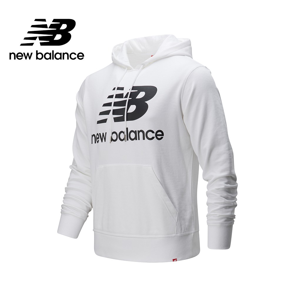 【New Balance】 NB 經典Logo連帽上衣_男性_白色_AMT91547WK
