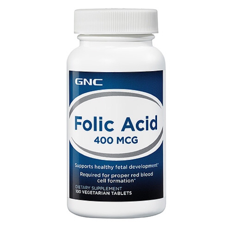 美國GNC建安喜Folic Acid葉酸400 MCG 100錠