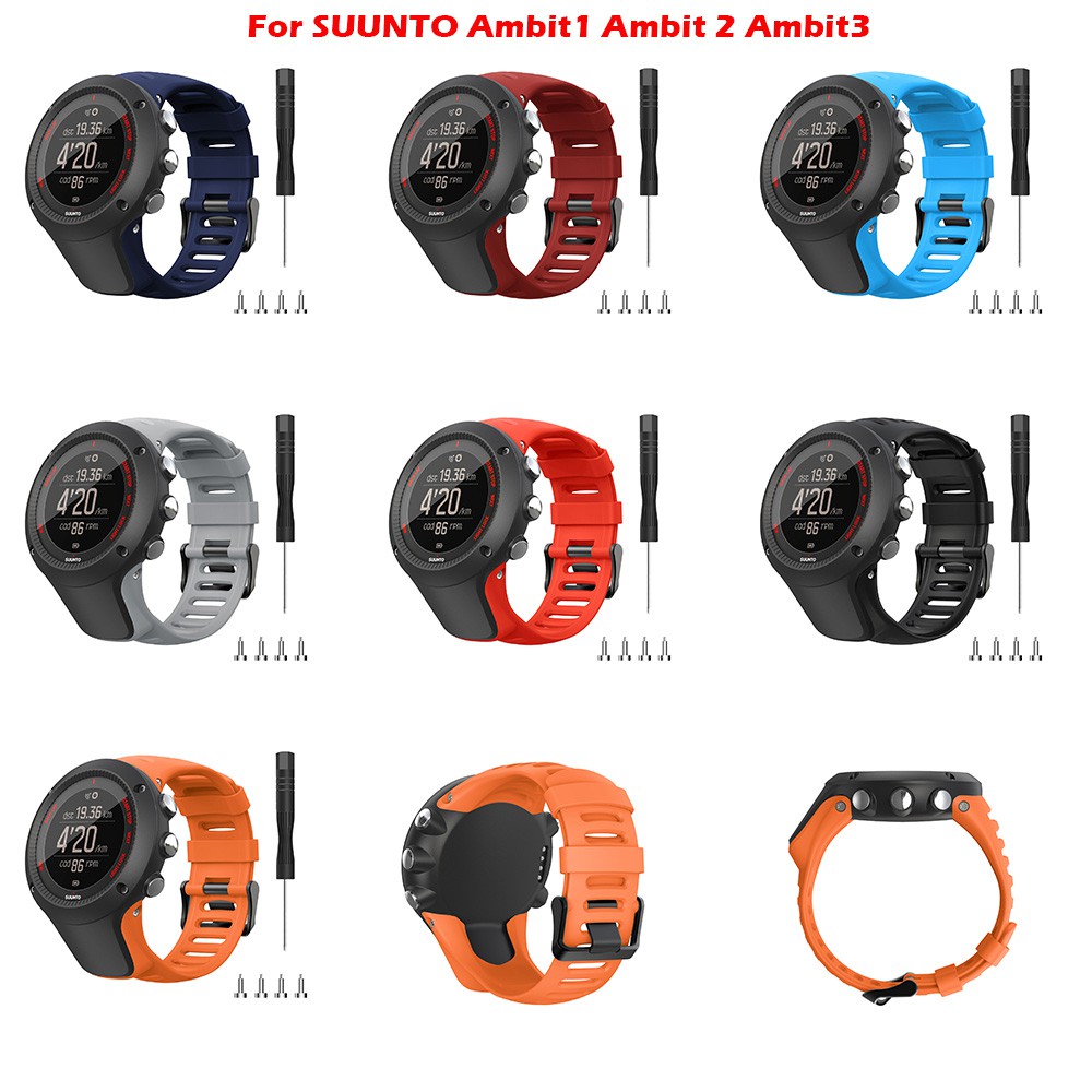Suunto Ambit 1/2/3 錶帶矽膠錶帶替換手錶手鍊配件腕帶