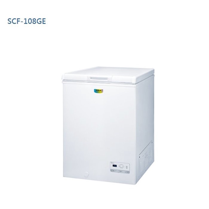 【台南家電館】SANLUX 三洋 105公升上掀式冷凍櫃《SCF-108GE》GE結能系列臥式冷凍櫃