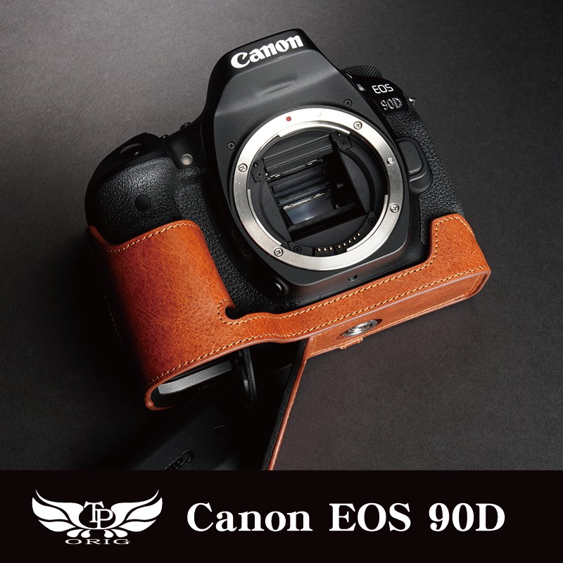 【TP ORIG】 相機皮套 Canon EOS 90D 專用 開底式真皮底座 牛皮