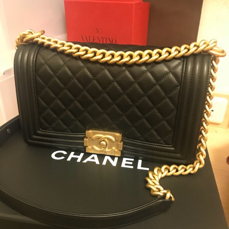 正品 Chanel boy25荔枝金鏈 (現貨）