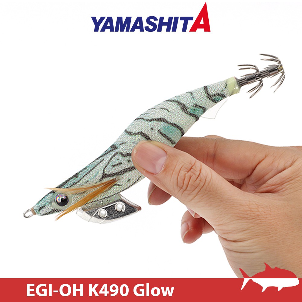 【搏漁所釣具】YAMASHITA Egi-Oh K490 Glow 木蝦王 3.5吋 王K490 發光 海水混濁適用