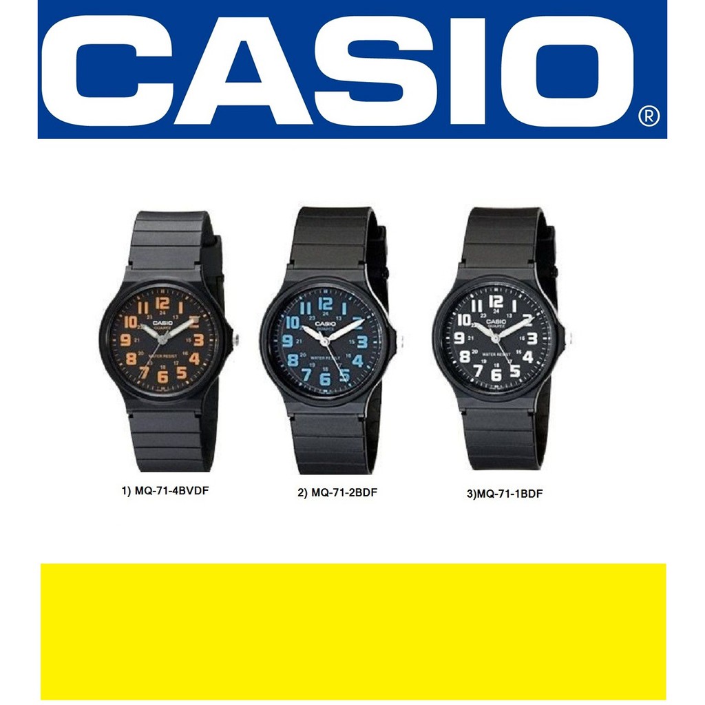 【天龜】CASIO手錶 超薄石英 指針錶 彩色字體MQ-71 FFF