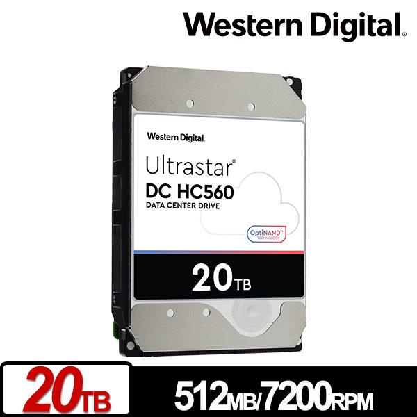 WD Ultrastar DC HC560 20TB 3.5吋企業級硬碟WUH722020ALE6L4