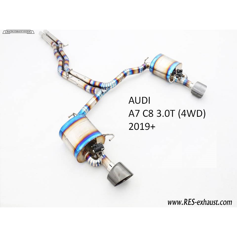 【RES排氣管】 2019 AUDI A7 C8 3.0T 不鏽鋼/鈦合金 當派 中尾段 電子閥門 JK總代理