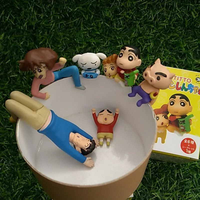 超可愛 蠟筆小新 野原一家 野原新之助 杯緣子 杯圓子 幸福家庭 小葵 小白 公仔 小公仔 美冴 廣志 胖嘟嘟左衛門