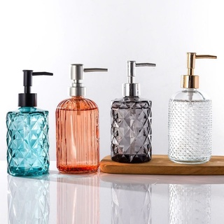 熱賣洗手液玻璃洗手瓶 創意護髮乳 高檔分裝瓶 歐式沐浴露瓶 按壓式化妝品瓶💕 Azoey💕