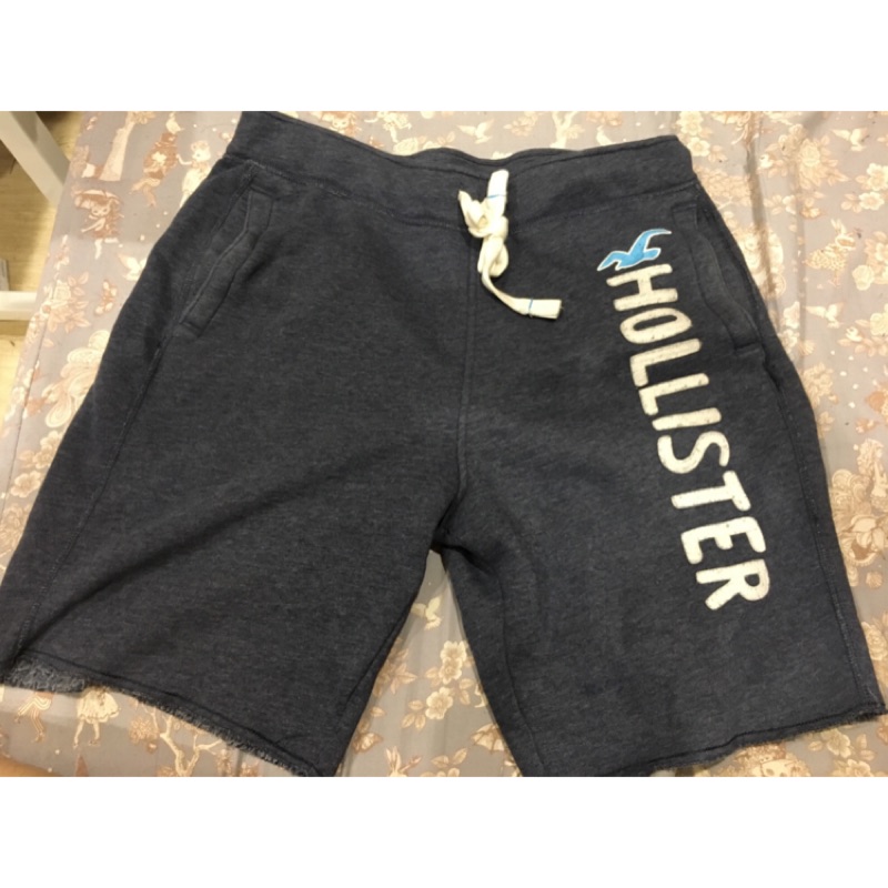 Hollister 貼布麻藍短褲 棉褲 二手M號