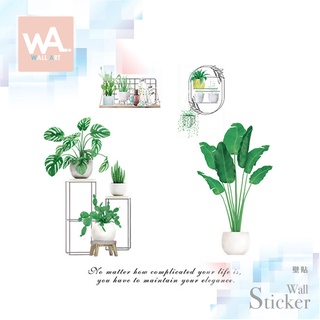 Wall Art 臺中門市現貨 北歐無痕設計壁貼 防水桌布 餐廳室內佈置 綠植 盆栽 植物吊飾 田園清新 94005