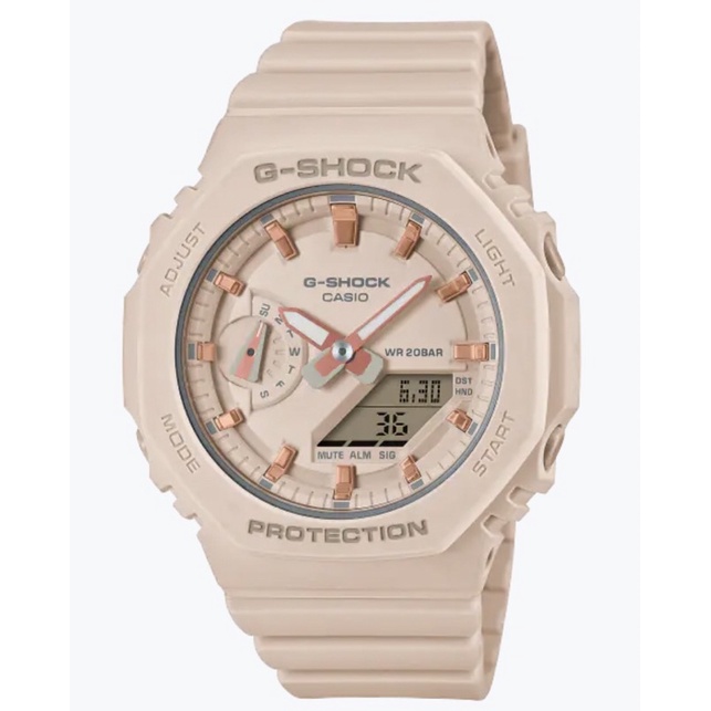 CASIO卡西歐 G-SHOCK 八角型錶殼 簡約霧面腕錶-米 GMA-S2100-4ADR