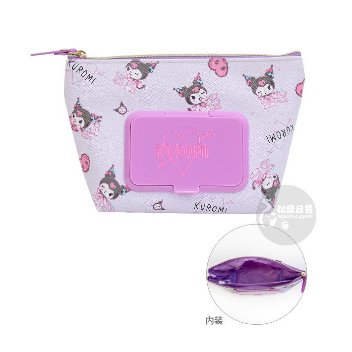 ♡松鼠日貨♡現貨！日本 正版 seepo KUROMI 庫洛米 濕紙巾 收納袋 收納包 置物包 化妝包