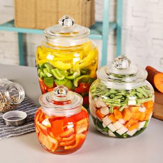 密封玻璃罐/玻璃儲存罐 650ml / 1250ml / 2200ml 泡菜罐、玻璃瓶、帶蓋密封罐、家用泡菜、泡菜罐、大
