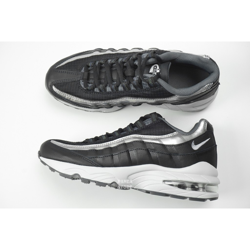 胖達）NIKE AIR MAX 95 Y2K GS 復古 氣墊 休閒鞋 慢跑鞋 大童 AT8091-001 黑銀 女