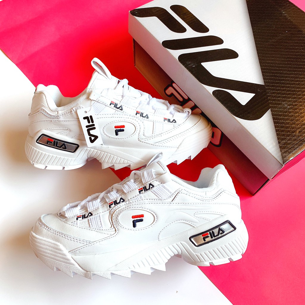 FILA FORMATION 復古 皮革 老爹鞋 增高 鋸齒鞋底 白紅藍 金裕貞 IU 鋸齒鞋 DOT聚點