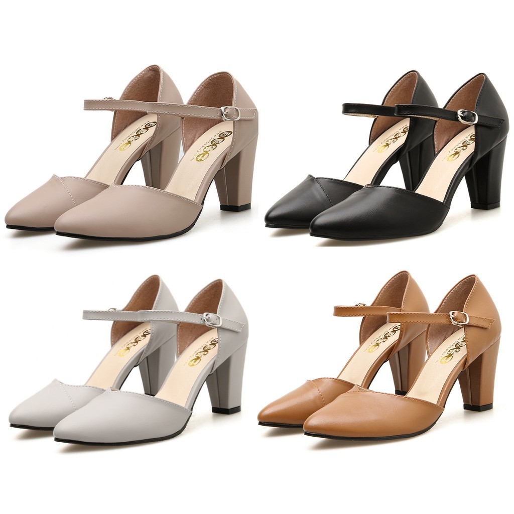 【白鳥麗子】赫本跟鞋 品牌自訂款 MIT激瘦V字皮革繞踝粗跟包鞋