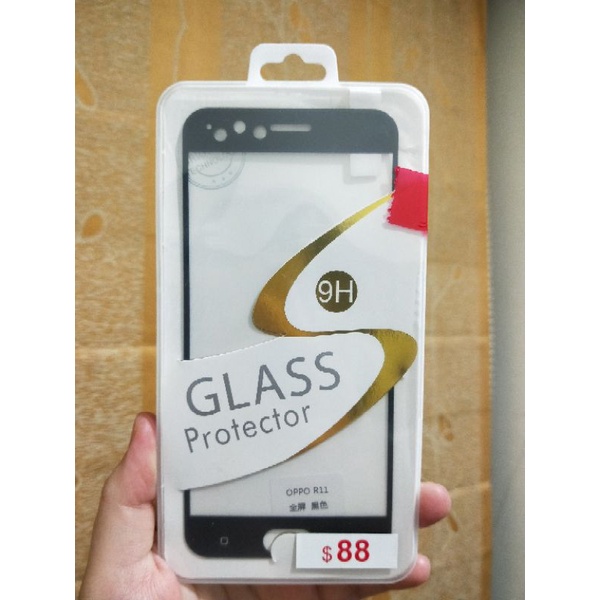 OPPO R11 GLASS Protector 手機 螢幕 保護貼 黑色 全屏 滿版