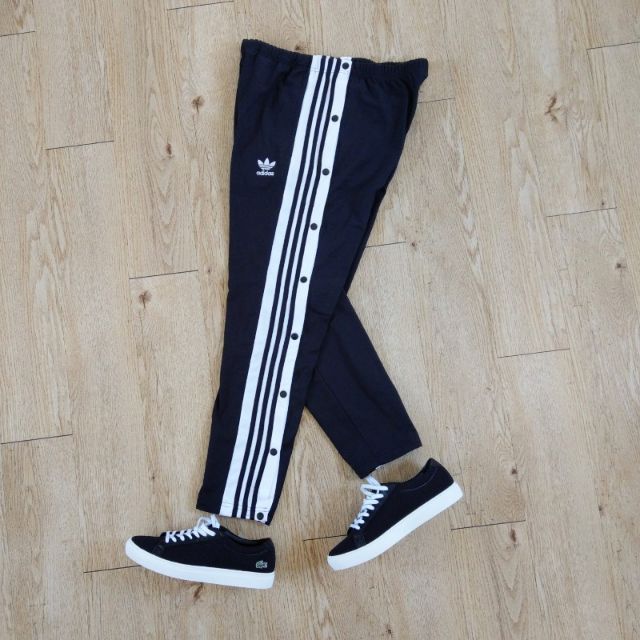 Adidas original adibreak track pant 排扣褲 熱身褲 運動褲 椎形 男 黑色 L號