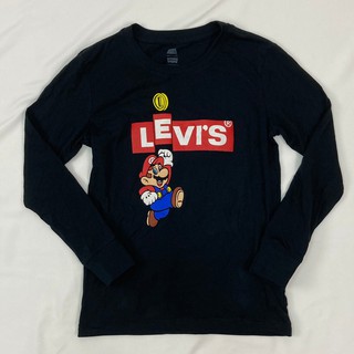 Levis 青年版 翻玩 瑪莉歐X T恤 ❌60kg以上不適合 super mario 純棉 圓領 長袖 #7992