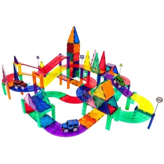 美國 PicassoTiles 畢卡索 磁力積木-賽車軌道128pcs｜兒童節禮物｜生日禮