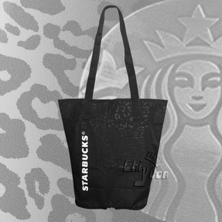 Starbucks 台灣星巴克 2020 豹紋黑女神 摺疊購物袋 環保袋 收納袋 女神經典品牌包 豹紋包 托特包 提袋