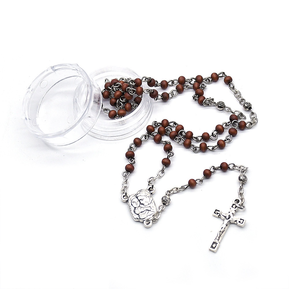 【JesusArt】天主教聖物 JERUSALEM 聖神降臨 迷你木珠 玫瑰念珠項鍊 Rosary necklace