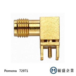 (敏盛企業) Pomona 72971 SMA 50 Ω 插孔 , 直角 PCB 安裝