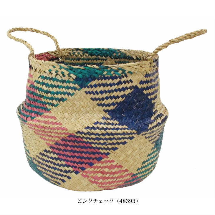 《齊洛瓦鄉村風雜貨》日本zakka 手工水草編織收納籃 花器 兩用收納籃