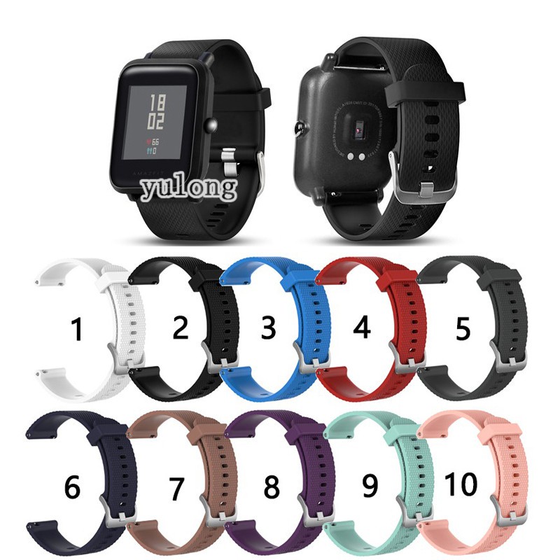 20 毫米矽膠錶帶適用於華米 Amazfit Bip Lite S U Pro 運動軟防水運動錶帶時尚腕帶