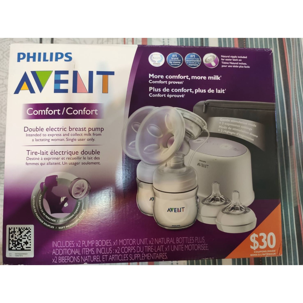 二手 新安怡 AVENT 飛利浦 SCF334/22雙邊電動吸乳器 擠乳器  philips 贈送 托腹帶