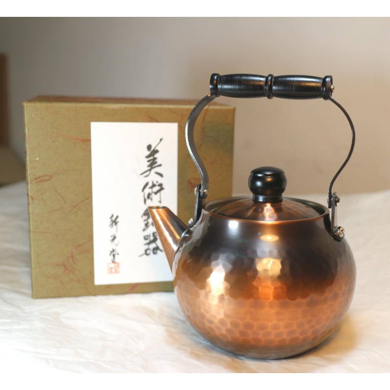 浅草 銅銀銅器店 純銅急須 木目仕上