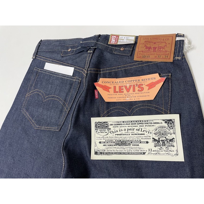 Levi's Vintage Clothing 1937 501 Big E Selvedge - Taille 31 - Denim Brut Non Lavé - Neuf Avec étiquettes
