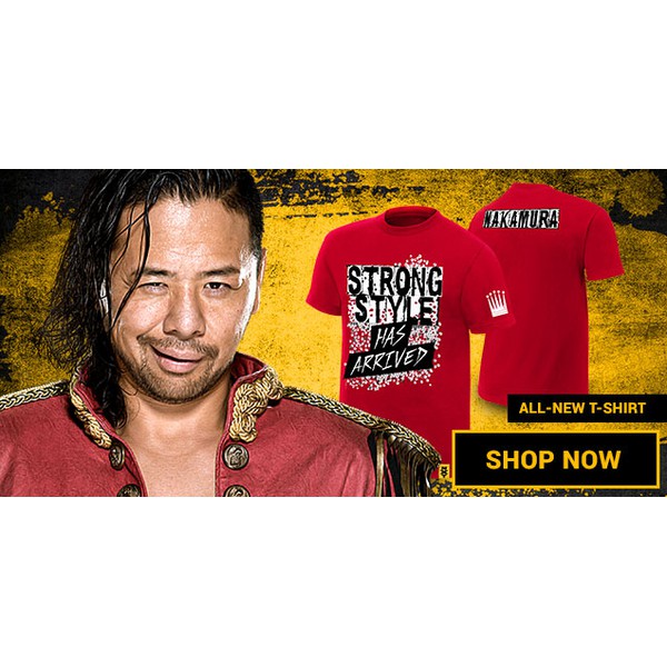 [美國瘋潮]正版WWE Shinsuke Nakamura Strong Style Tee 中邑真輔NXT衣服S號特價
